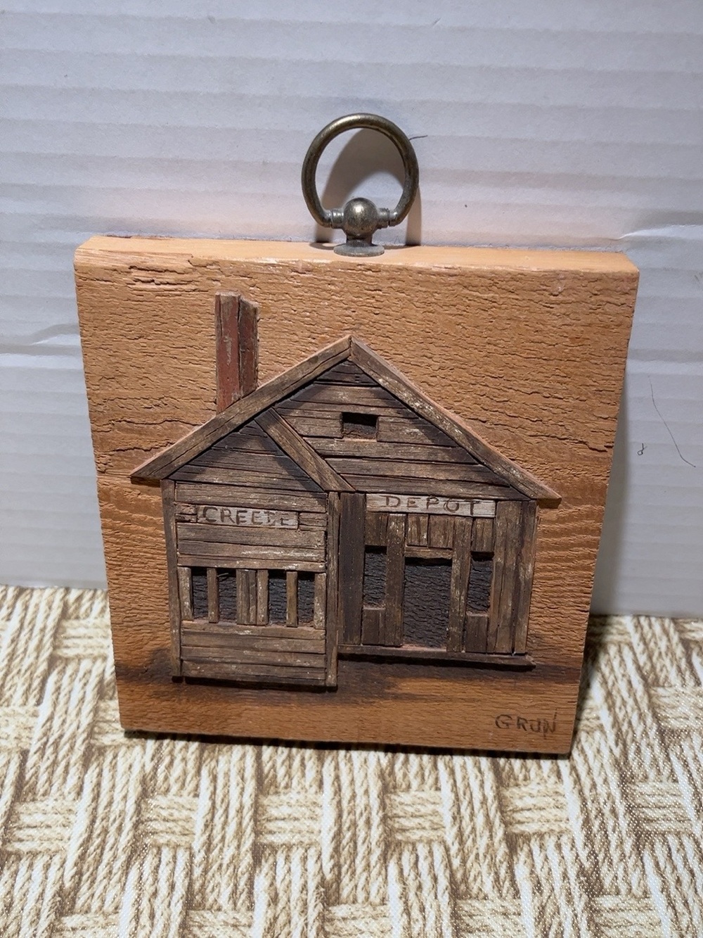 Gund Brown Wooden House Wall Art with Metal Hanger